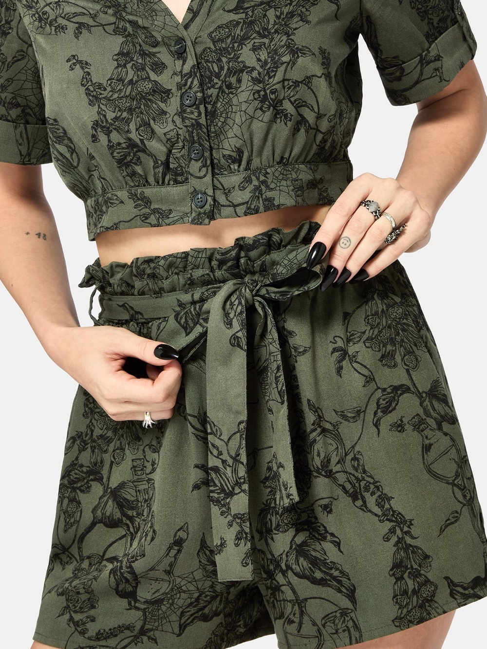 Disturbia Orla Foxglove Potion Tie Waist Short - Picture 2 of 6